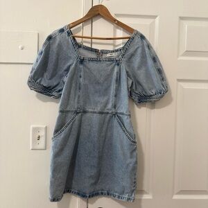 Mango Light Blue Denim Dress
